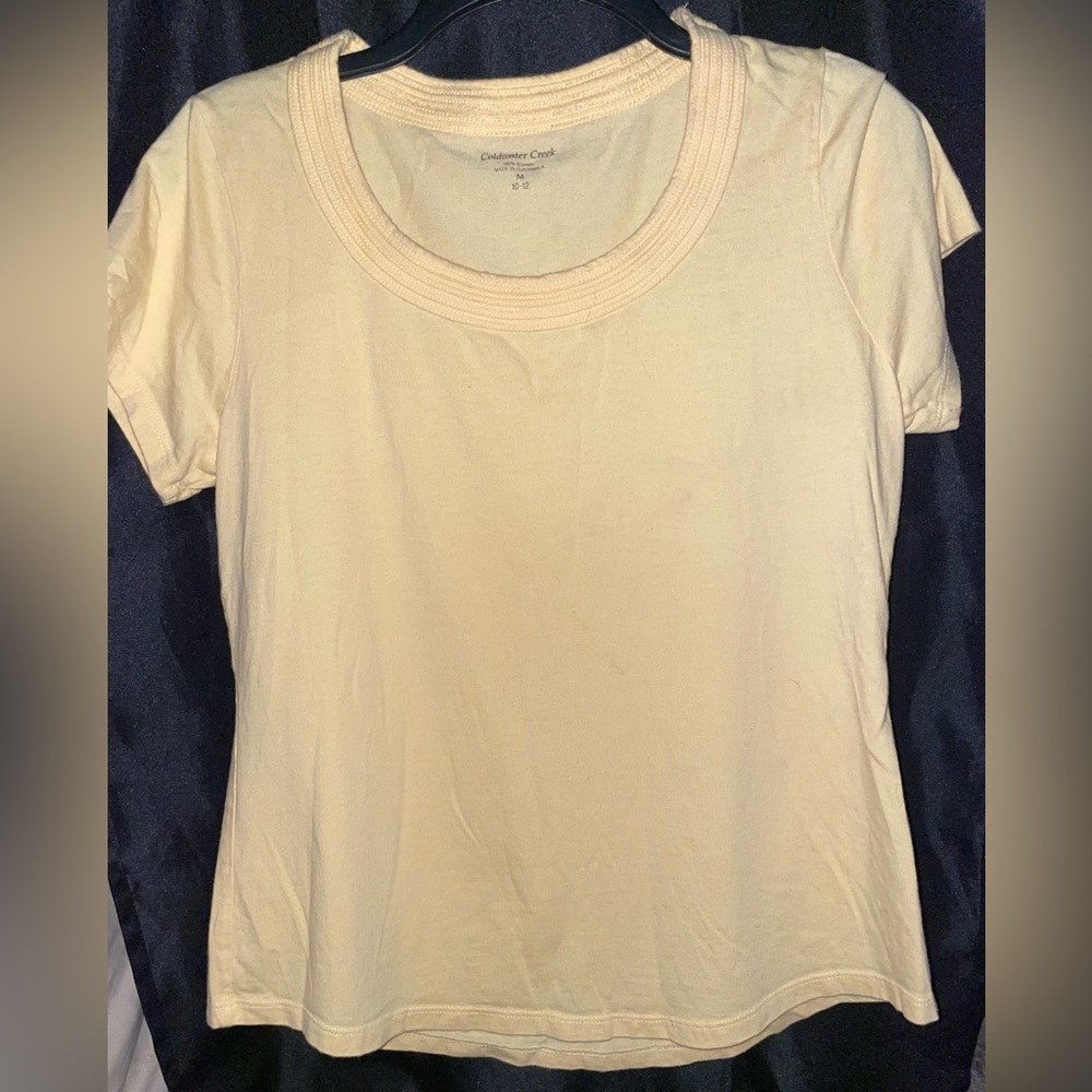 Coldwater Creek Yellow Short Sleeve T-Shirt